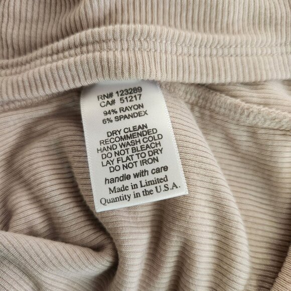 NWT REVOLVE Michael Lauren Tan Cream Long Sleeve Henley Dress Size Large - Picture 11 of 15